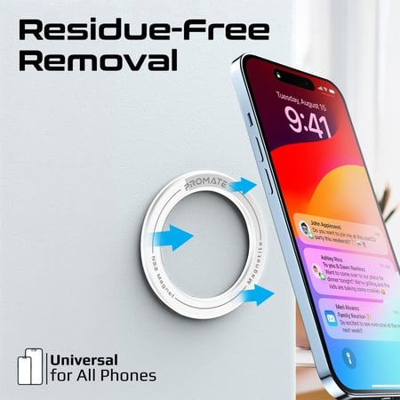 أحدث حامل مغناطيسي متوافق مع ماج سيف بزاوية دوران 360 درجة، تصميم آمن، يوفر عرض بزاوية 360 درجة ويقلل التشتت أثناء القيادة  Promate Magnetite