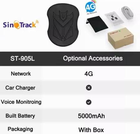 جهاز تتبع وتحديد موقع 4G ST-905   SainO Track بطاريه 5000 أمبير   للأبل  المركبات  المعدات  الدرجات  الفود ترك شريحة موبايلي فقط