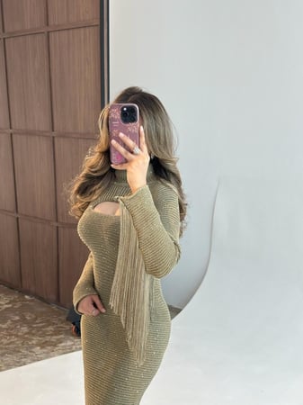 فستان محبوك طويل