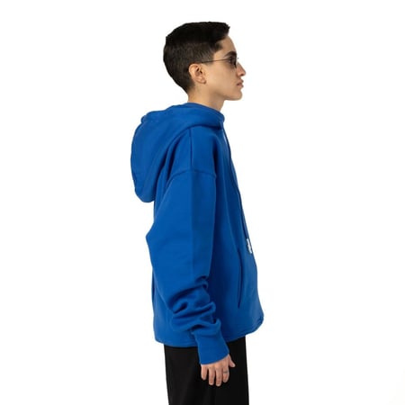 BLUE HOODIE HIGH NECK - هودي ازرق مع رقبة عالية