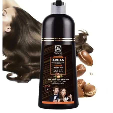 ناتشورال شامبو صبغة شعر بزيت الارغان 400 مل - بني طبيعي