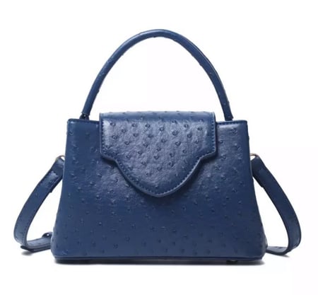 كروس بودي - جلد نعام ازرق