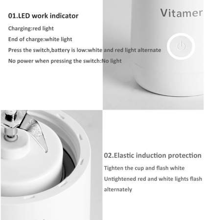 مكينة العصير المحمولة تعمل ببطاريات الليثيوم حجم 350مل و 500 مل