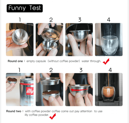 كبسولة ستيل قابلة للتعبئة متوافقة مع فيرتو نسبريسو