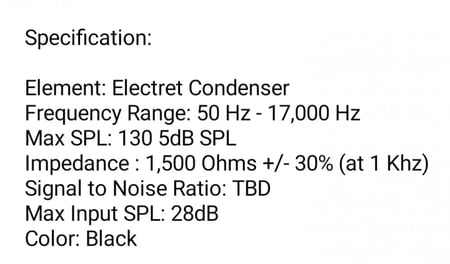 اي تي جي | ميكروفون سلكي مع مشبك للتعليق اسود 1 متر ETJ | Wired Clip Microphone