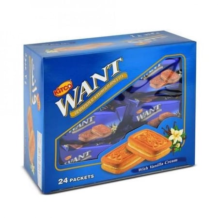 بسكويت وانت فانيلا كرتون 24 حبة