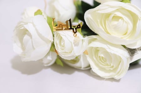 بروش الورده بناتي ذهب بالاسم