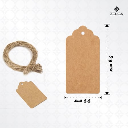 بطاقة كرافت ورقي مع خيط حبل