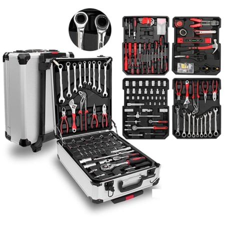 شنطة ادوات 187 قطعة من عدد متنوعة - مفاتيح اوتوماتيك