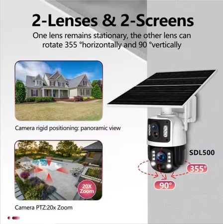 كاميرا مراقبة بالطاقة الشمسية بشريحة انترنت 36x