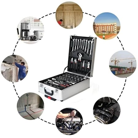 شنطة ادوات 187 قطعة من عدد متنوعة - مفاتيح اوتوماتيك