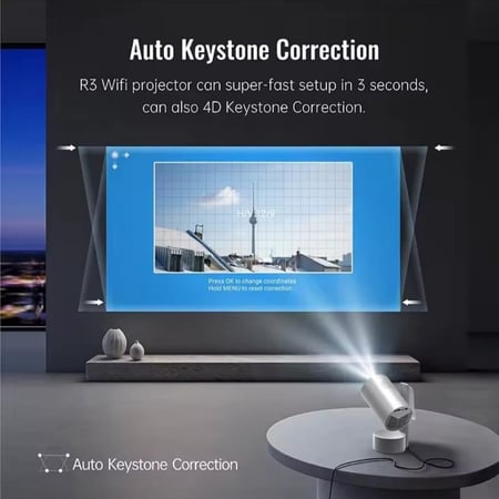 بروجكتر ذكي اندرويد ببطارية وسماعة شاحن تايب سي