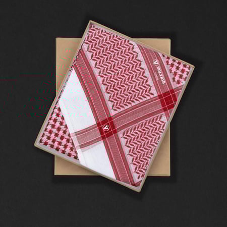 شماغ فولتير احمر بختم ابيض اخر اصدار #