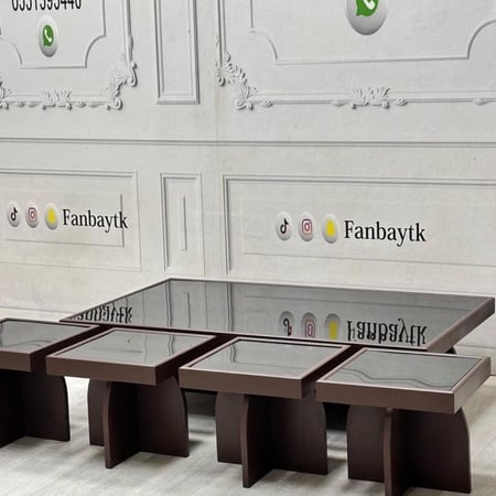 طقم طاولات 1 +4 سطح زجاجي ارضي-FANBAYTK