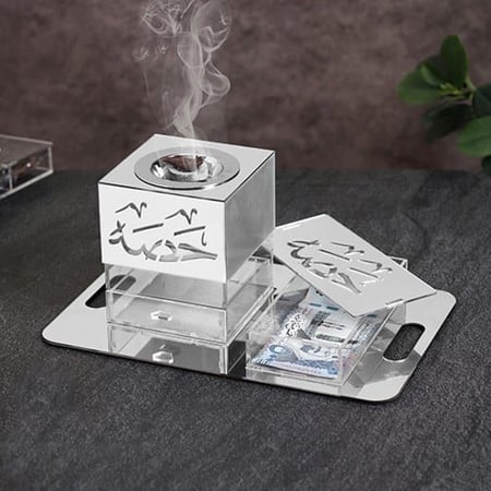 بكج العروس ( مبخره + صندوق بخور+ صينيه )