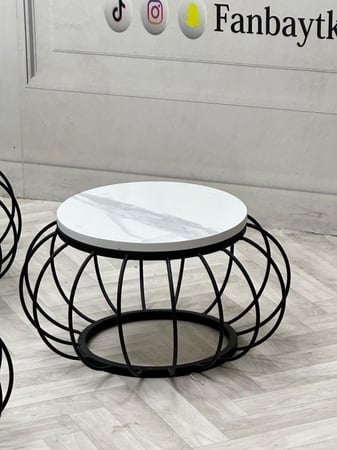 طقم طاولة 5 قطع ارضي أرجل اسود-FANBAYTK