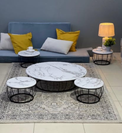 طقم طاولة 5 قطع ارضي أرجل اسود