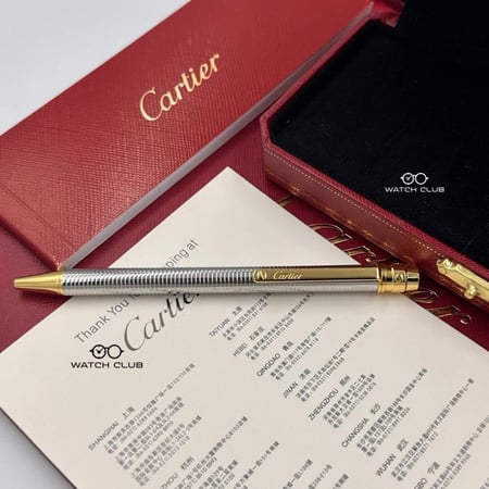 قلم ماركة كارتير فضي ذهبي