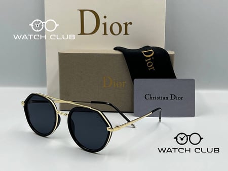 نظارة ديور اسود اطار ذهبي