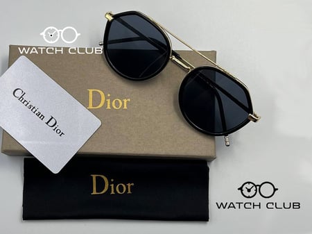 نظارة ديور اسود اطار ذهبي