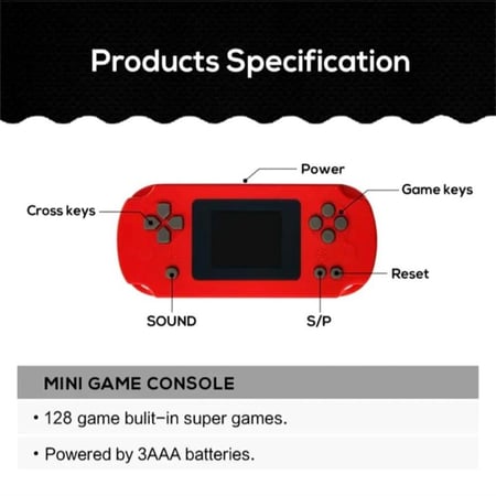 جهاز العاب زمان محمول 128 لعبه صغير للاطفال العاب زمان