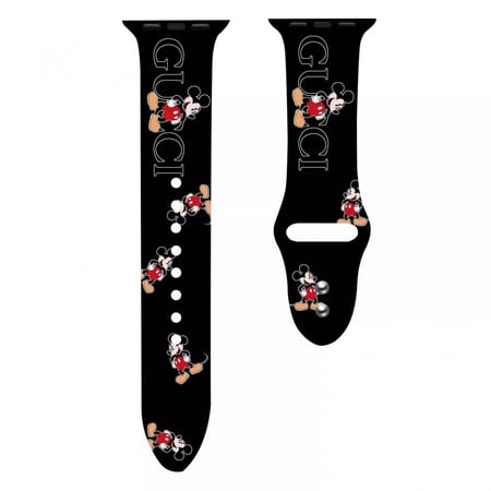 سوار ساعة آبل – سيليكون ميكي موس مريح،  متوافق مع Apple Watch.