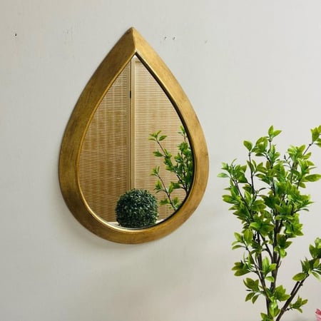 مرايا ذهبي انتيك بشكل دمعة مرايا ديكورات المنزل مرايا انتيك