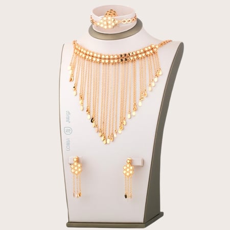 طقم مطلي ذهبي مرايه