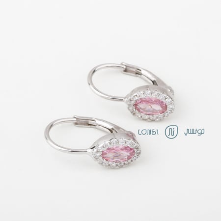 حلق ملون فضة عيار 925 - 16