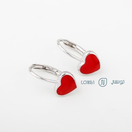 حلق ملون فضة عيار 925 - 14
