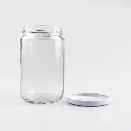 برطمان زجاج غطاء ابيض