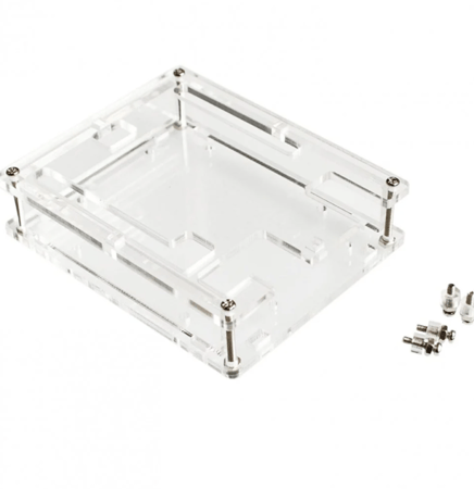 حافظة أكريليك شفافة لأردوينو أونو – مع مسامير تثبيت