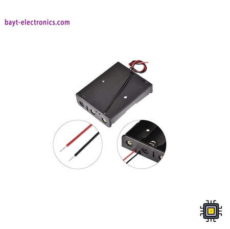 حامل بطاريات 3 × 18650 بدون غطاء – صندوق خلايا ليثيوم ثلاثي