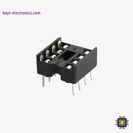 قاعدة شريحة 8 أرجل - موصل IC Socket 8-Pin