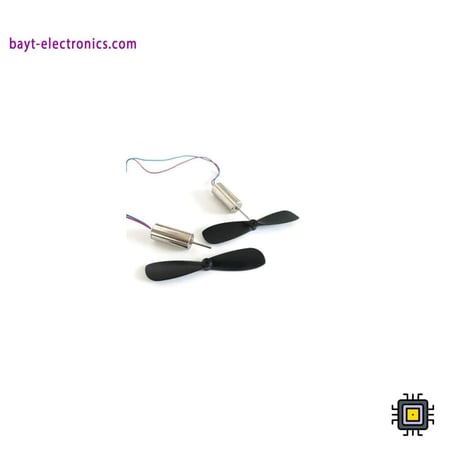 محرك تيار مستمر صغير مع مروحه – 3 فولت - 3.7 فولت