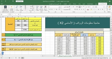 نموذج حاسبة معلومات الرواتب