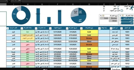 نموذج داشبورد اشتراكات العملاء