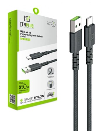 بكج 7 قطع 5 كيابل من TENPLUS مع فيش جداري وراس سيارة 30W منفذ PD و منفذ USB