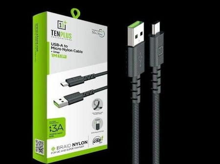 بكج 7 قطع 5 كيابل من TENPLUS مع فيش جداري وراس سيارة 30W منفذ PD و منفذ USB