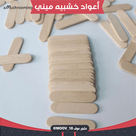 اعواد خشبية ميني ، 100 عود . طول : 4سم ، العرض : 1سم .