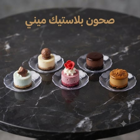 صحون حلا ميني ، مقاس القاعدة 2سم .، 50صحن .