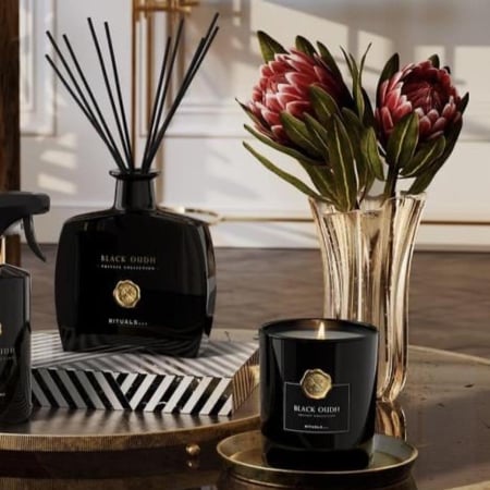 مجموعة اصلية من ريتوالز: شمعه كبيره و فواحة معطرة كبيره في علبه هدايا خاصه من ريتوالز و كيس