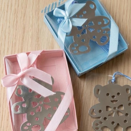 12 توزيعات فاصل القراءه الدبدوب (ستانستيل) في علبه و شريط | ٦ وردي / ٦ ازرق