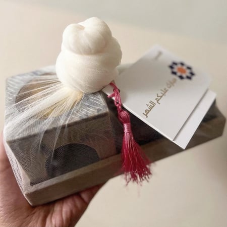 طقم رخام طبيعي ثلاث قطع (صينية / علبة بخور / مبخره)