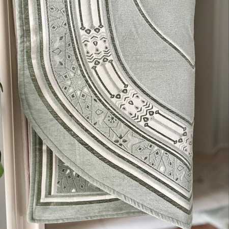 لون اخضر تفاحي:طقم سجادة صلاة مِحْارب مع إحرام صلاة لف