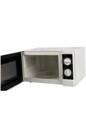 فرن ميكروويف سعة 20 لتر 1000 وات بوظيفة إعادة التسخين وفك التجميد السريع وبحرارة قابلة للتعديل وبوظيفة المؤقت أبيض HM-700