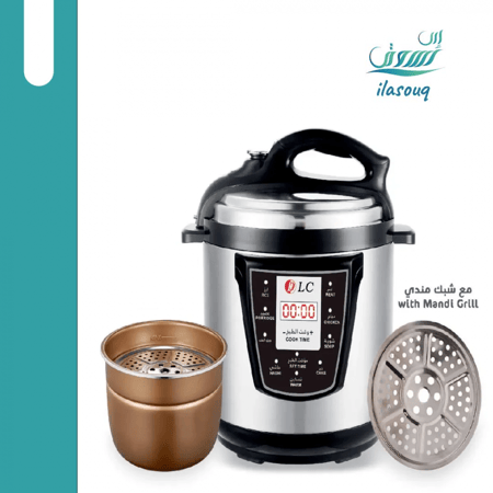 قدر ضغط كهربائي بملحق مندي من DLC لطبخ المندي والأكلات الشعبية المتنوعة- 10 لتر