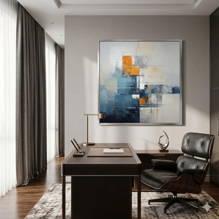 لوحة المربعات الزرقاء البرتقالية