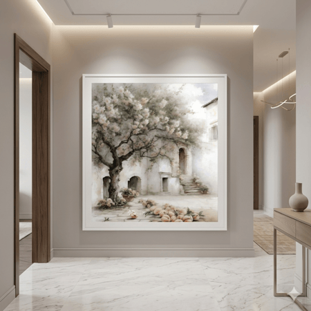 لوحة الفناء المزهر