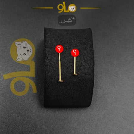 زمام بيرسينج ذهب عيار 18K دائرة صغيرة بنقشة